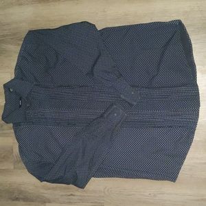 Alfani Print Ruffle Front Button Down